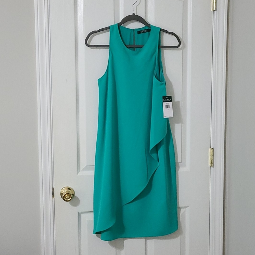 Lauren Ralph Lauren Crepe Overlay Dress NWT